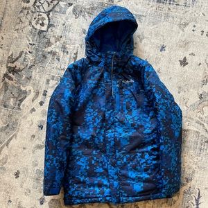 Kids Blue Camo Columbia Winter Jacket